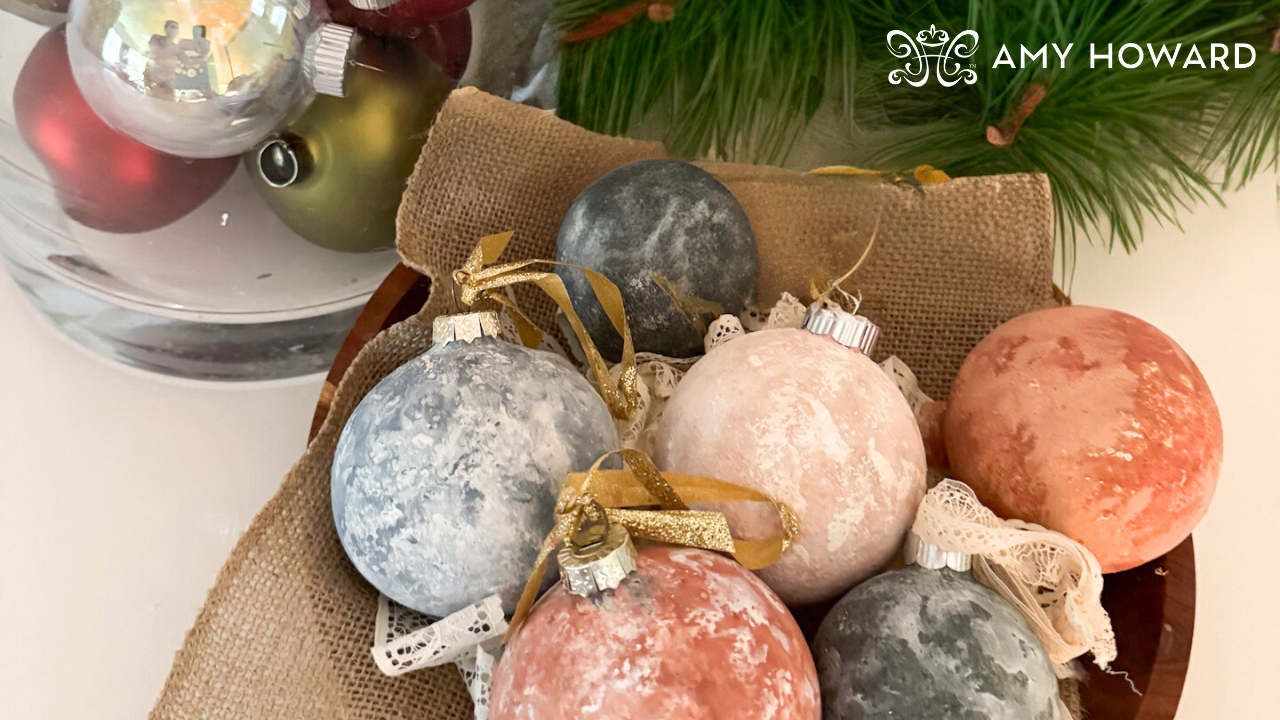 How to Upcycle Christmas Ornaments with Milk Paint