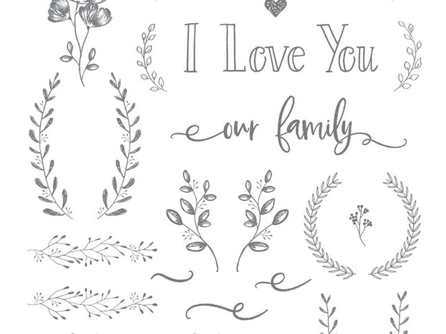 Clear Stamp - I Love You / Family - 12x12
