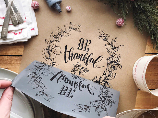 Be Thankful - Mesh Stencil 8.5x11