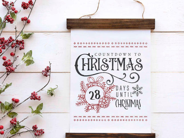 Christmas Countdown - Mesh Stencil 18x12