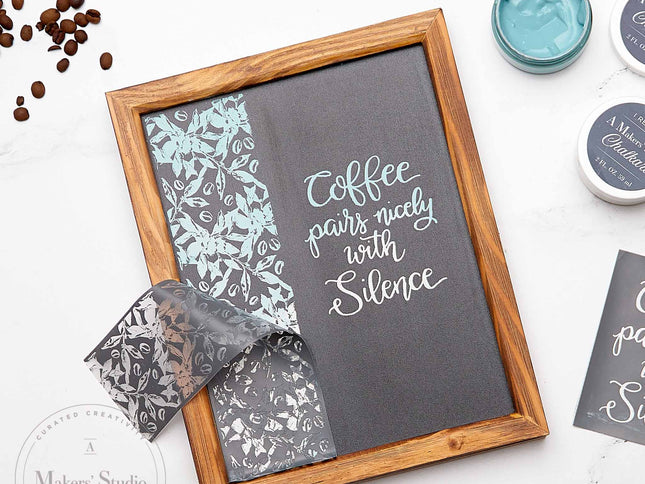 Coffee Bar - Mesh Stencil 12x18