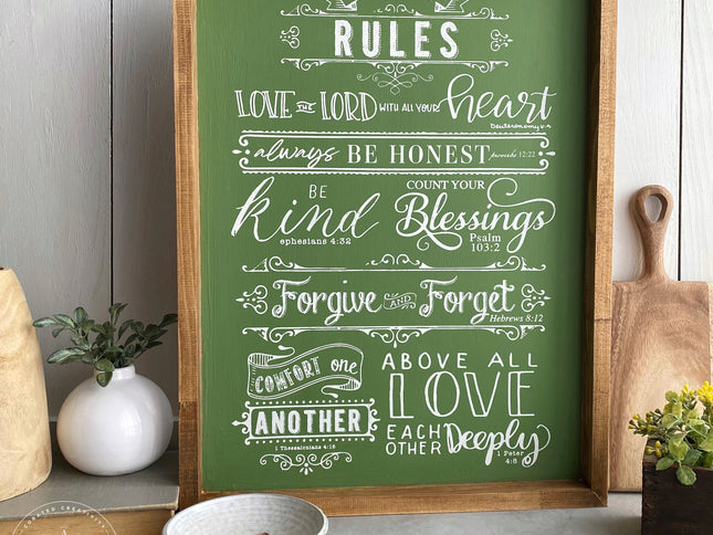 Family Rules - Mesh Stencil 12x18