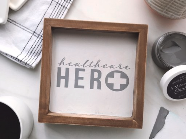 Real Heroes Wear Scrubs - Mesh Stencil 8.5x11