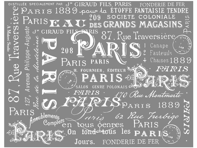 Paris Font - Mesh Stencil 8.5x11