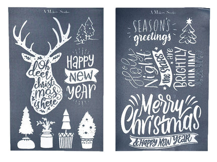 Oh Deer It's Christmas - Mesh Stencil 2 pack - 5.5 x 8.5