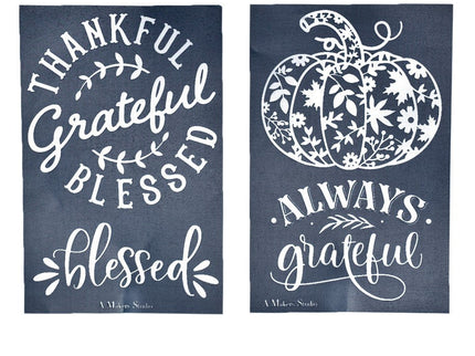 Thankful, Grateful, Bless - Mesh Stencil 2 Pack 5.5 x 8.5