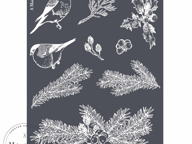 Winter Finch - Mesh Stencil 8.5x11