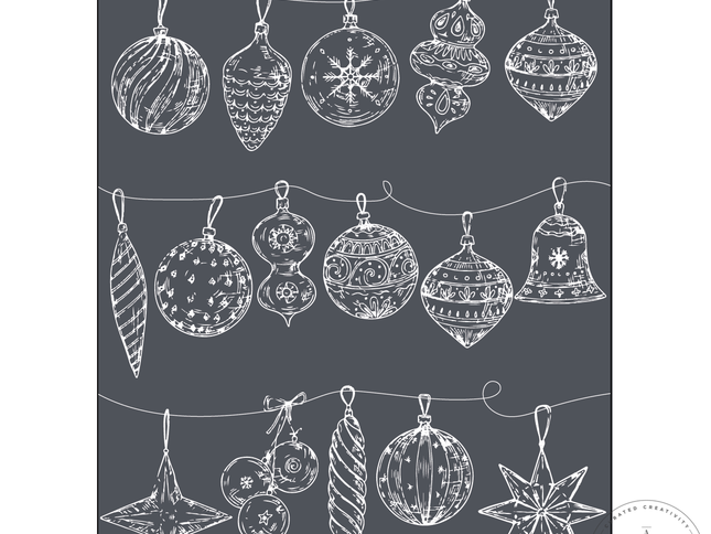 Hang the Ornaments - Mesh Stencil 8.5x11