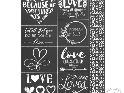 Love Covers all Offenses - Mesh Stencil 8.5x11