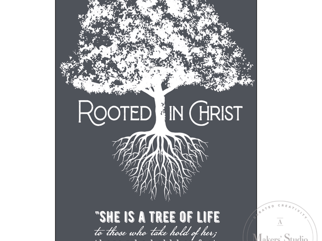 Rooted in Christ - Mesh Stencil 5.5x8.5