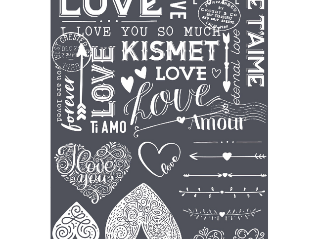 Love Love Love - Mesh Stencil 8.5 x 11